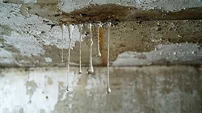 Water is dripping from the roof