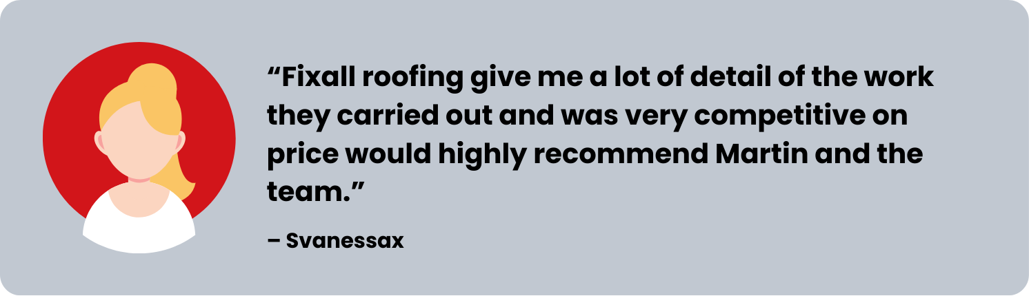 Fix all roofing- Customer review