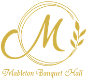 A logo for the mableton banquet hall