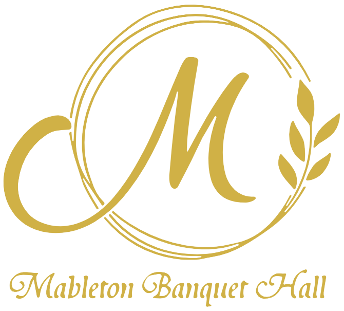 A logo for the mableton banquet hall