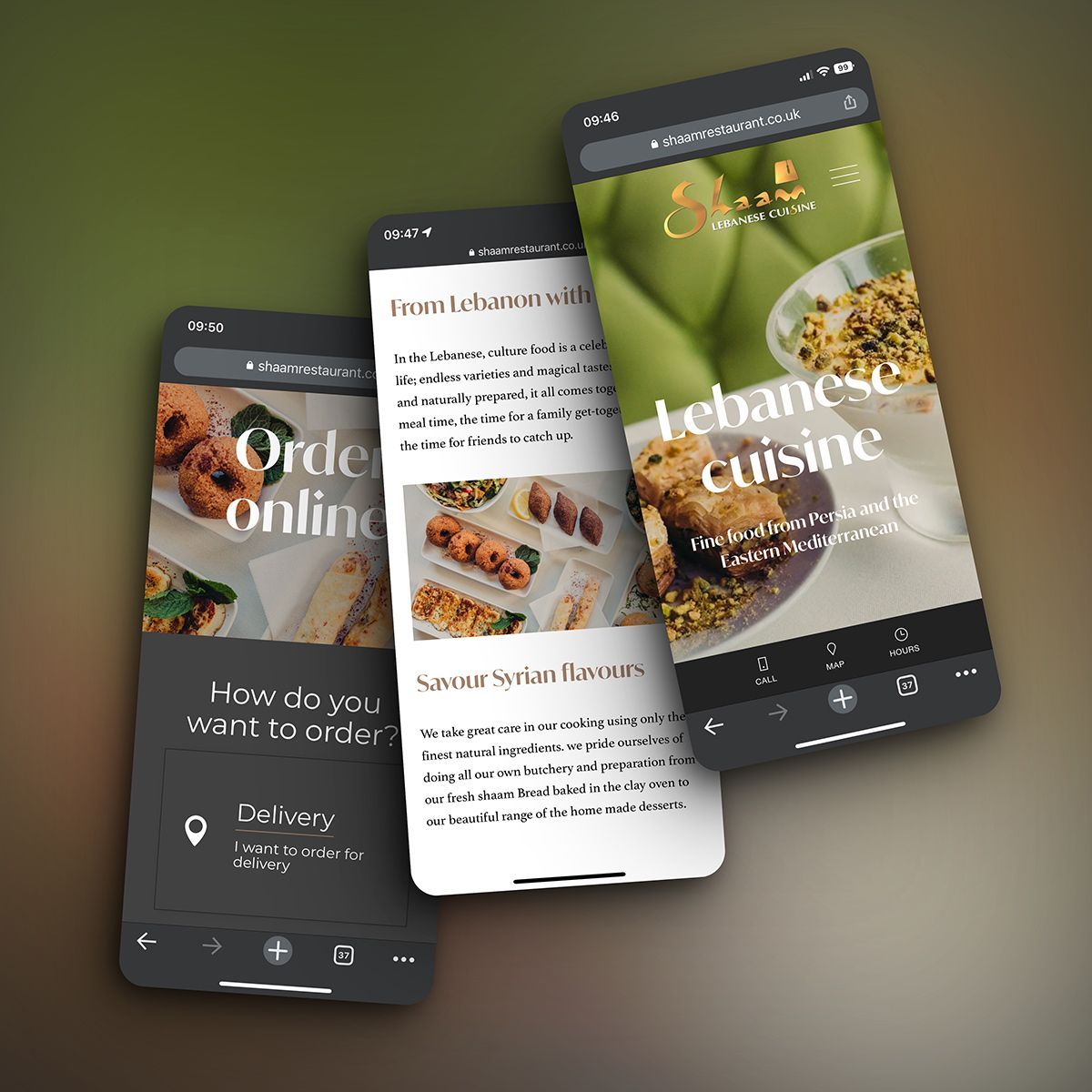Restaurant website design & development