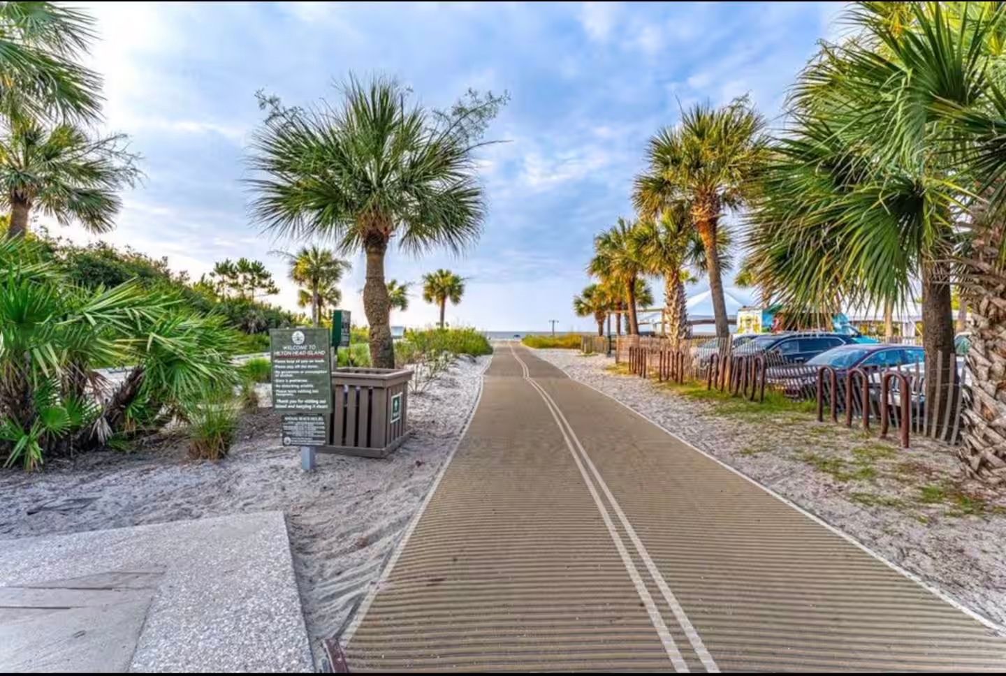 View of the path down to the pristine sands of Coligny Beach on Hilton Head Island.