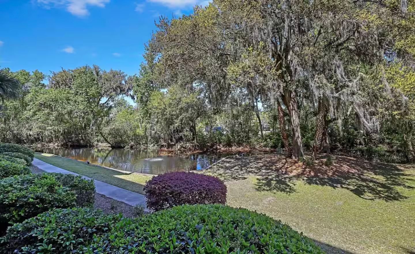 Your vacation villa is beautifully landscaped for amazing family photos.