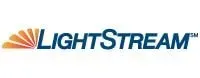 The logo for lightstream is a blue and orange logo with a sun on it.