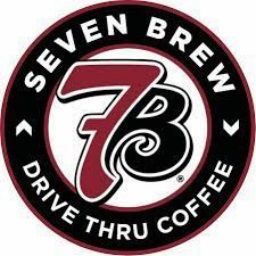 The logo for seven brew drive thru coffee.