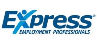 Express Employment Professionals logo. Blue text on white background.