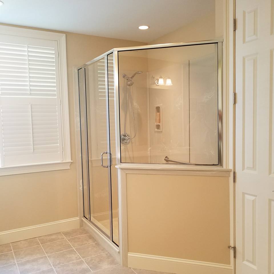 wrap around shower window and door