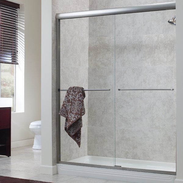 semi frameless shower slider doors