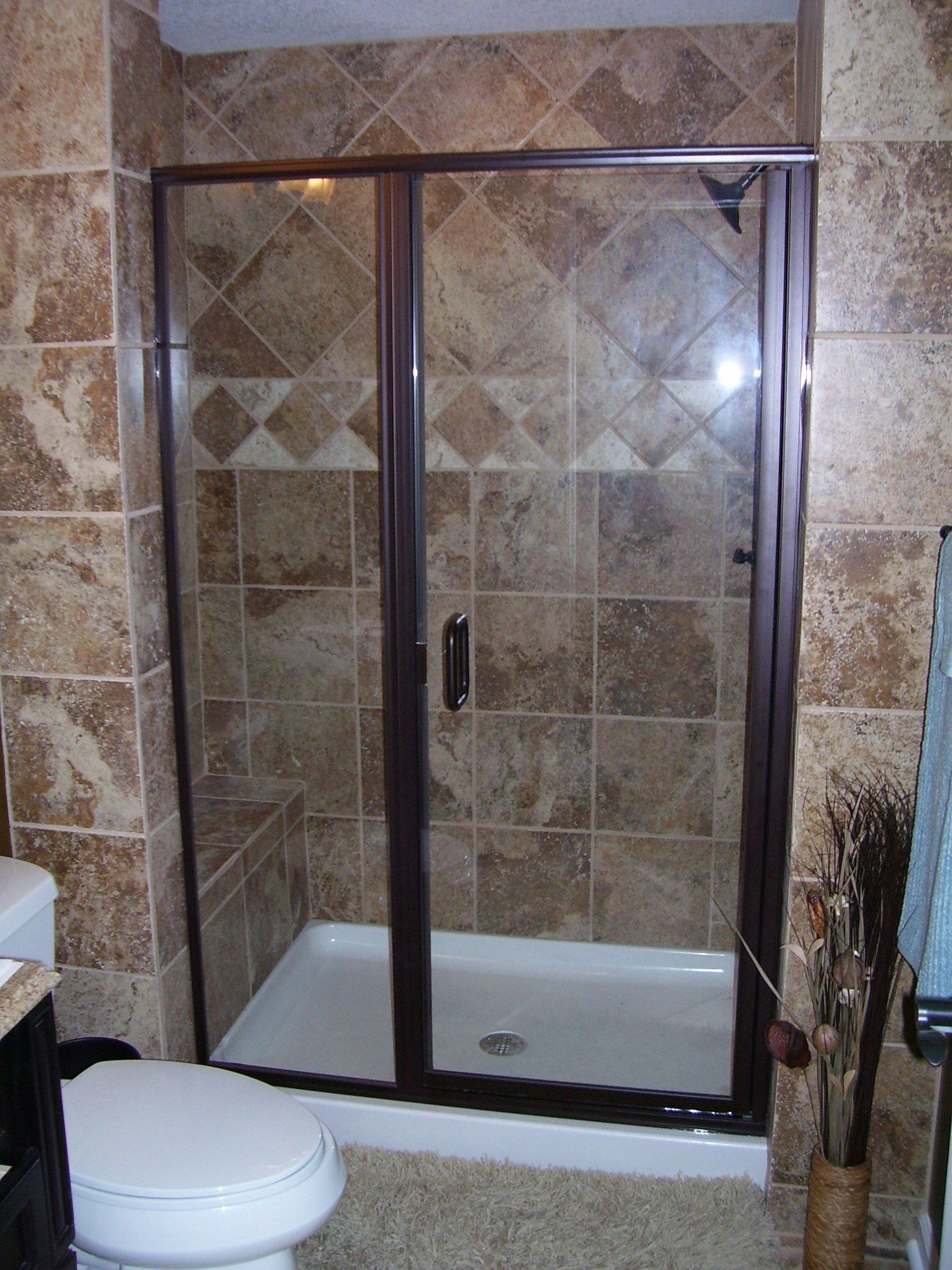 shower door semi frameless swing
