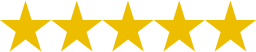 Five gold stars in a row, indicating excellent rating.