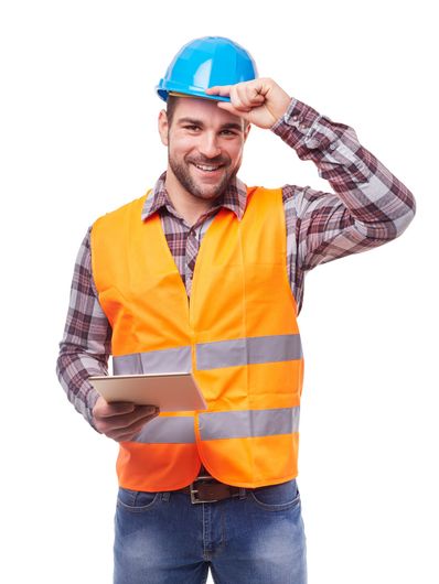 Roofing — Contractor in Blue Helmet in Dinwiddie, VA