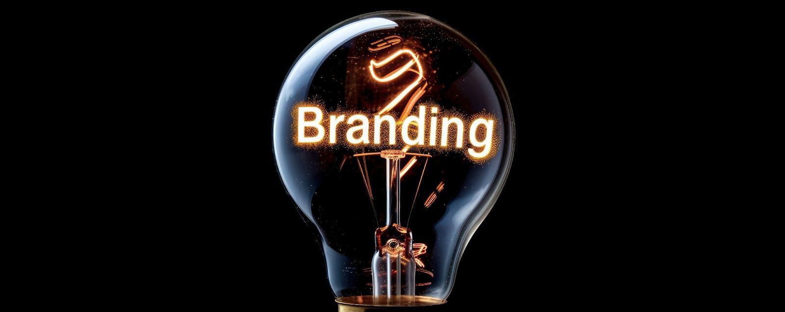 A light bulb with the word branding on it