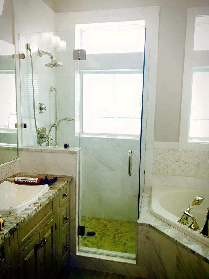 Shower Glass Door with Partition —  Residential Glass in Houston, TX
