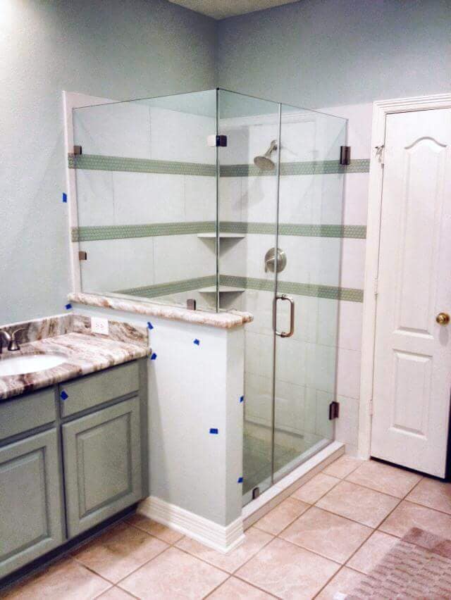 Simple Shower Glass Partition —  Residential Glass in Houston, TX