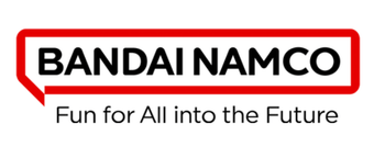 Bandai Namco logo with red border and "Fun for All into the Future" tagline.