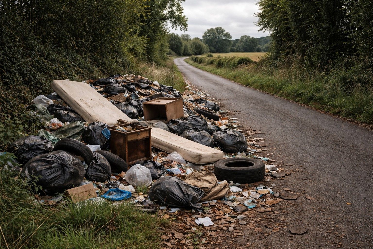 Common fly tipping scene