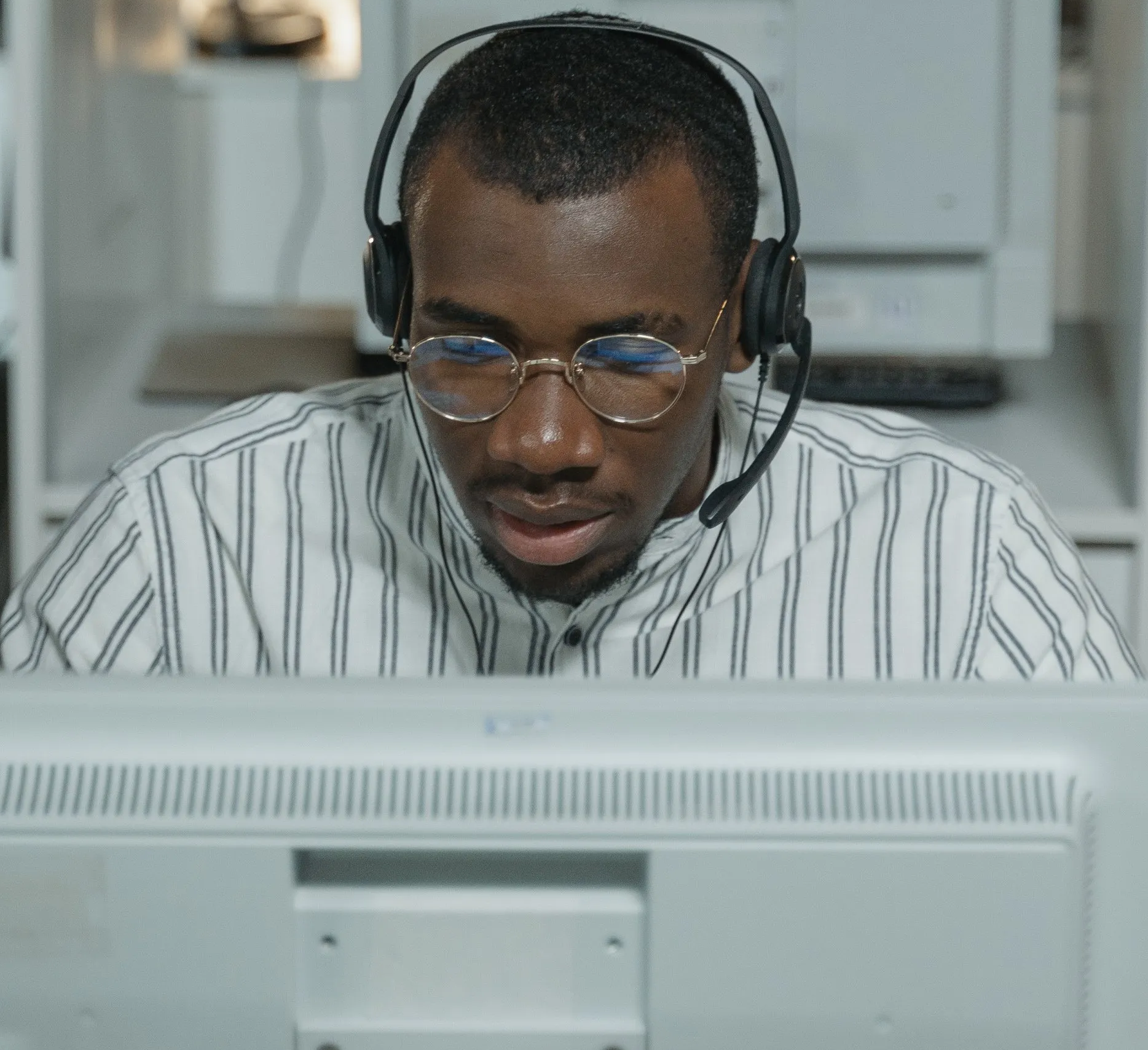 Engineer providing remote support