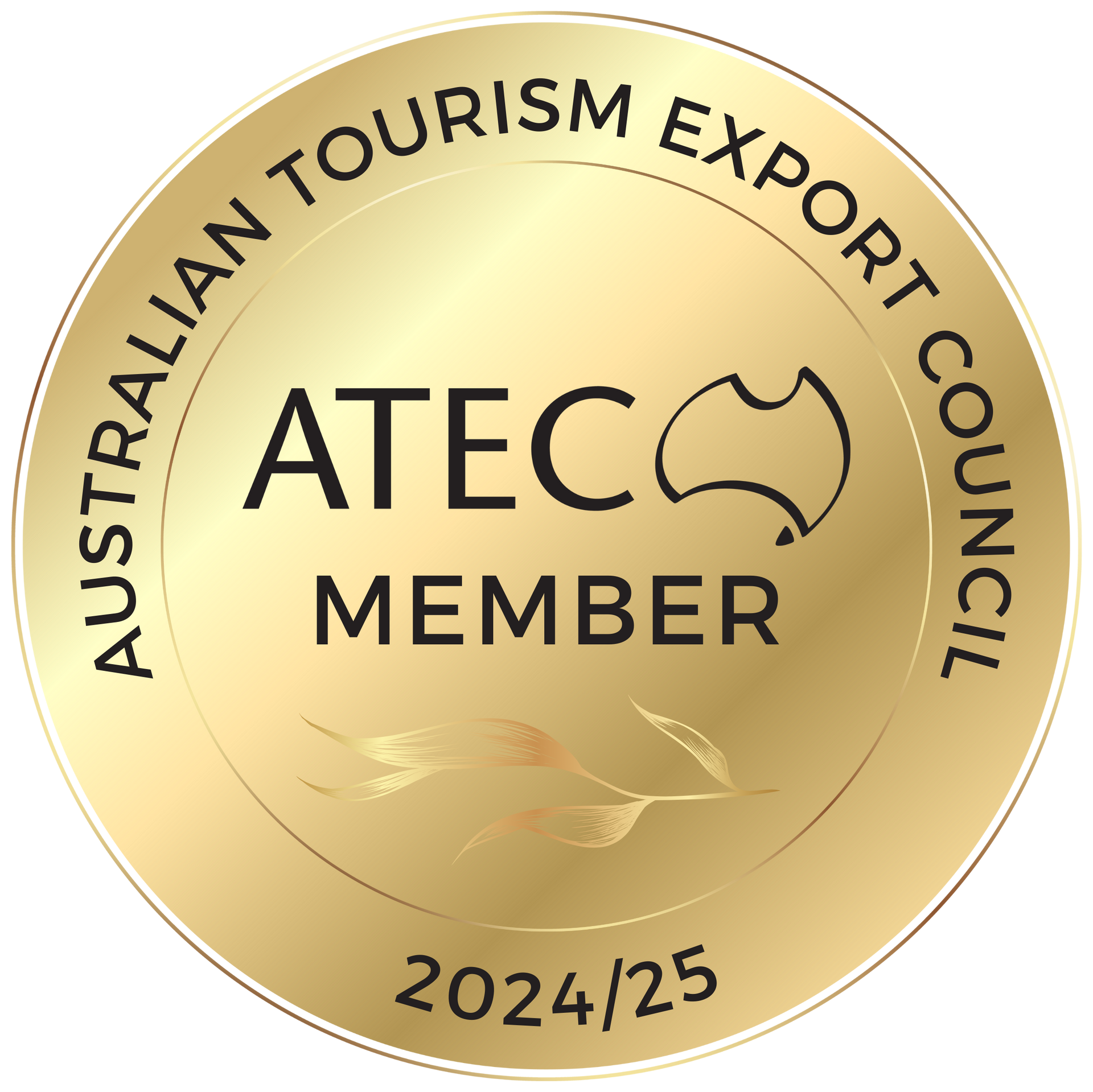 A gold australian tourism export council member seal