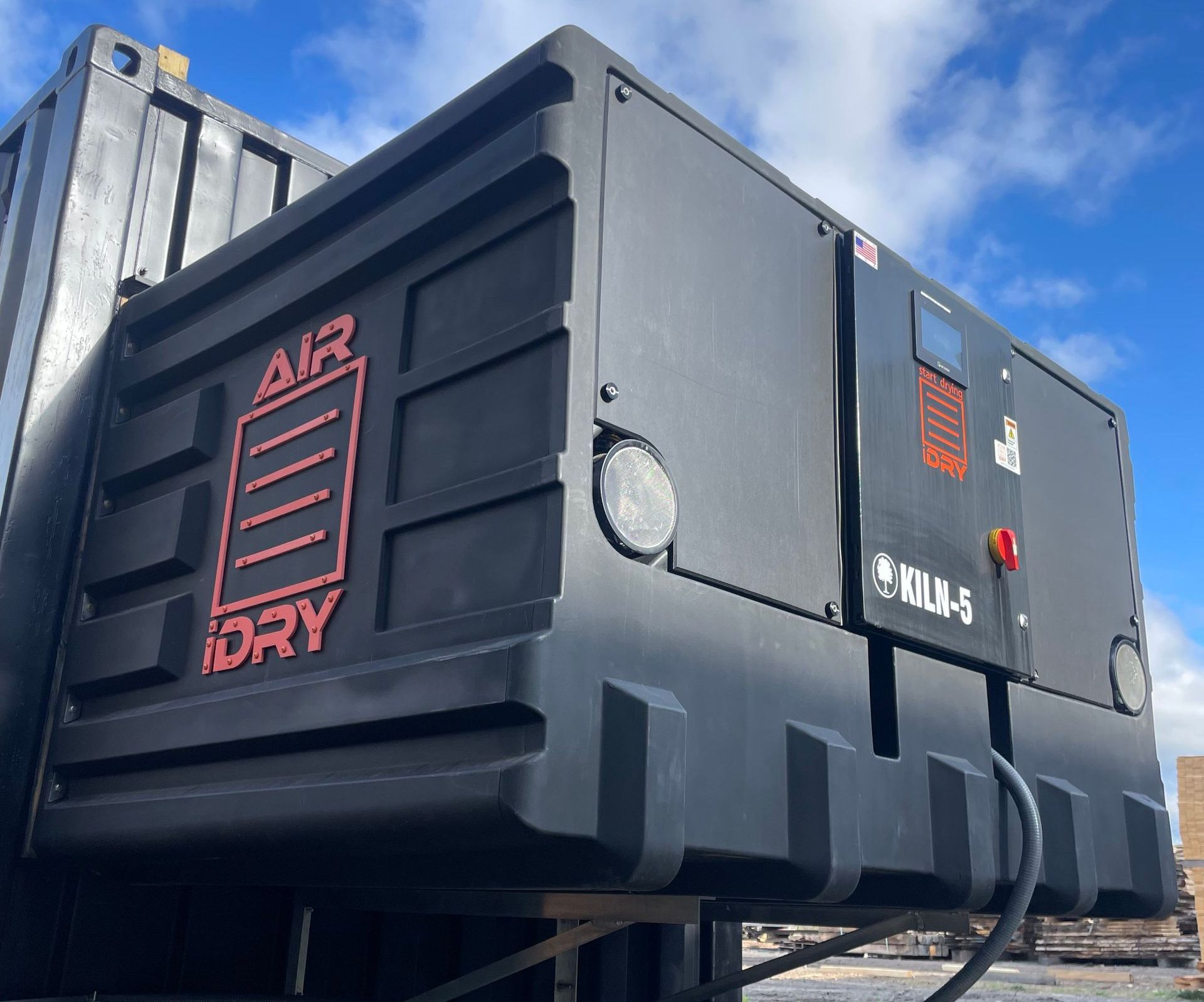 A black box with the word air dry on it