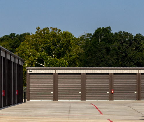 Drive-up climate control storage units