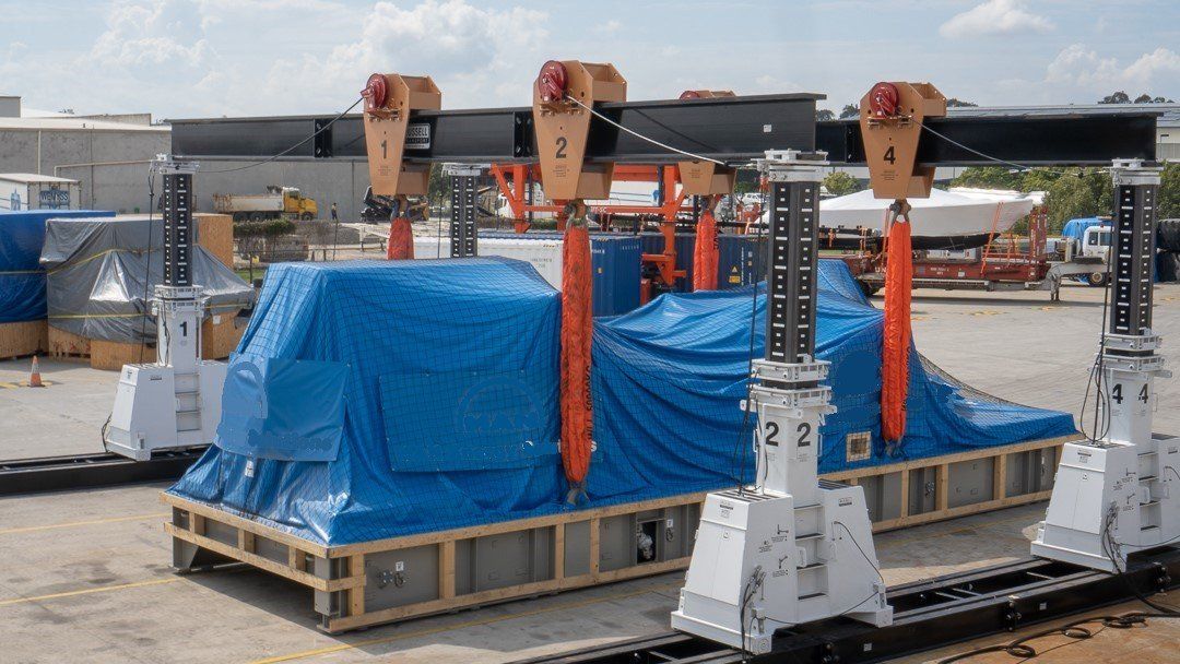 Covering the Equipment — Eagle Farm, QLD — Russell Transport Pty Ltd
