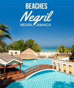 An advertisement for beaches negril in jamaica