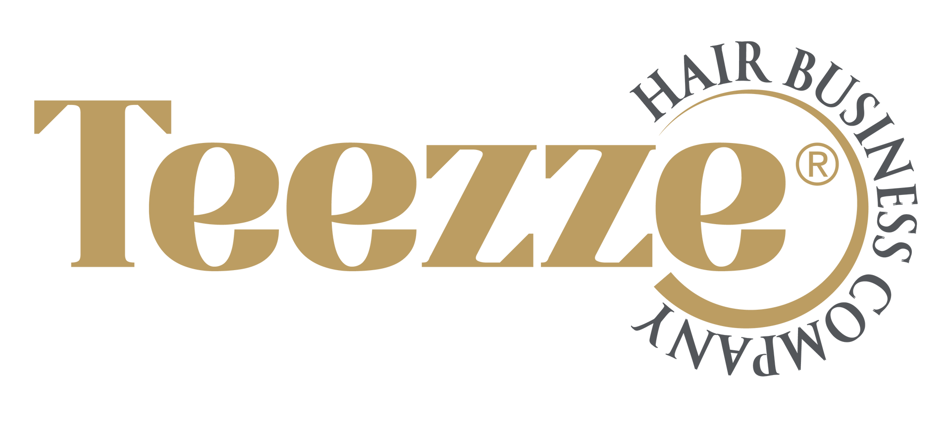 Das Logo der Teezzie Hair Trading Company befindet sich auf einem weißen Hintergrund.