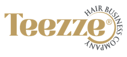 Das Logo der Teezzie Hair Trading Company befindet sich auf einem weißen Hintergrund.