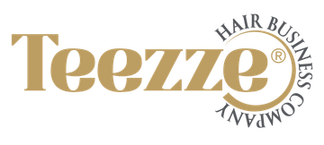 Das Logo der Teezzie Hair Trading Company befindet sich auf einem weißen Hintergrund.