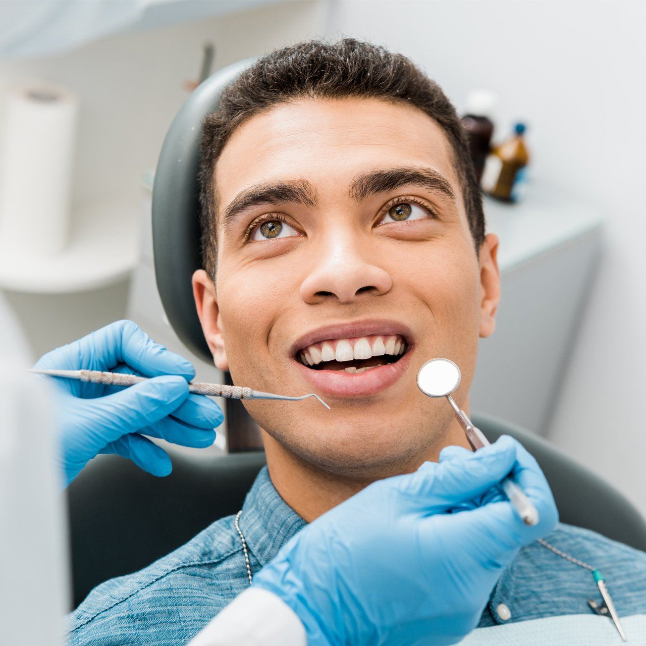 Man Having Dental Checkup — Frankfort, IL — Brookside Dental Care
