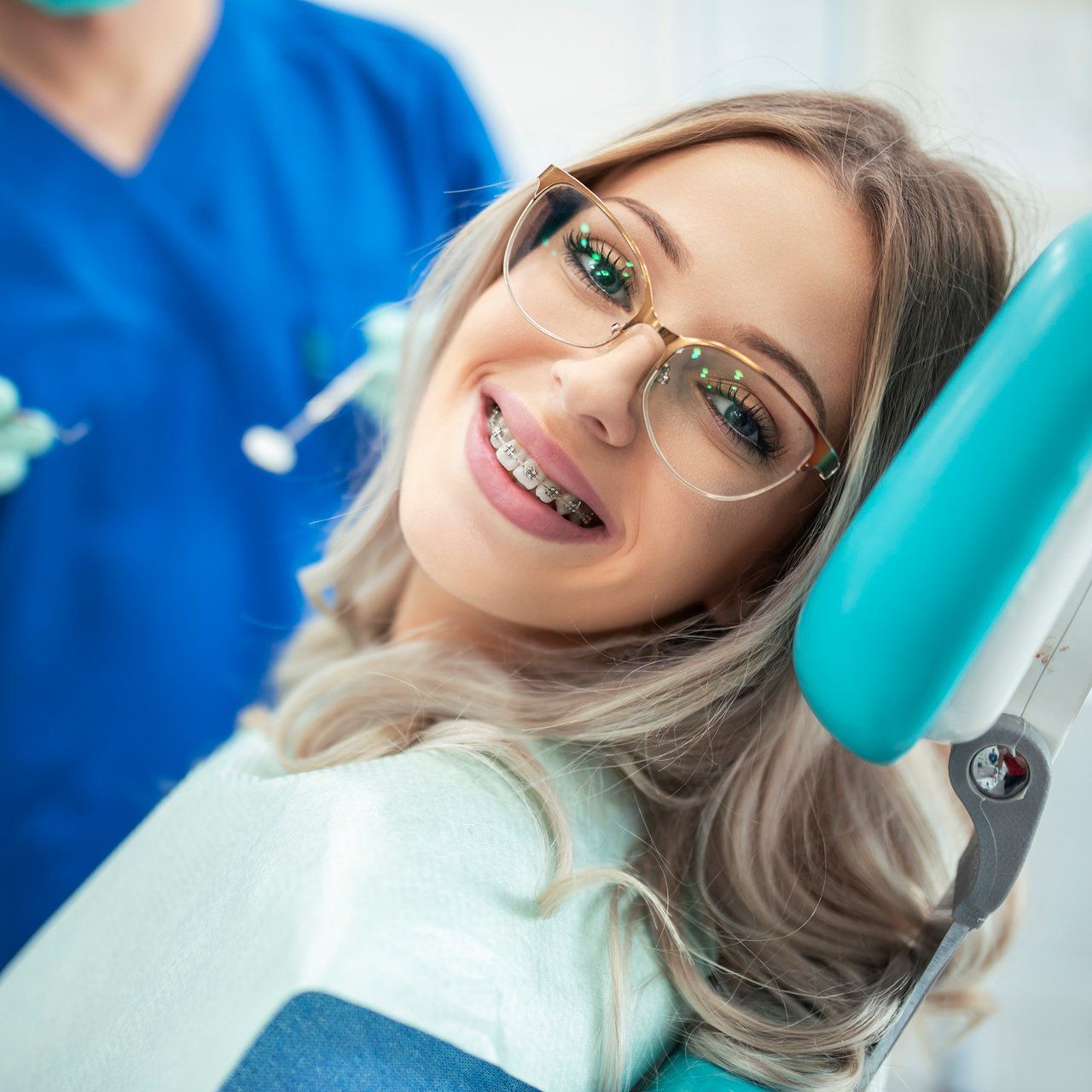 Happy Teenage Girl With Braces — Frankfort, IL — Brookside Dental Care Happy Teenage Girl With Braces — Frankfort, IL — Brookside Dental Care