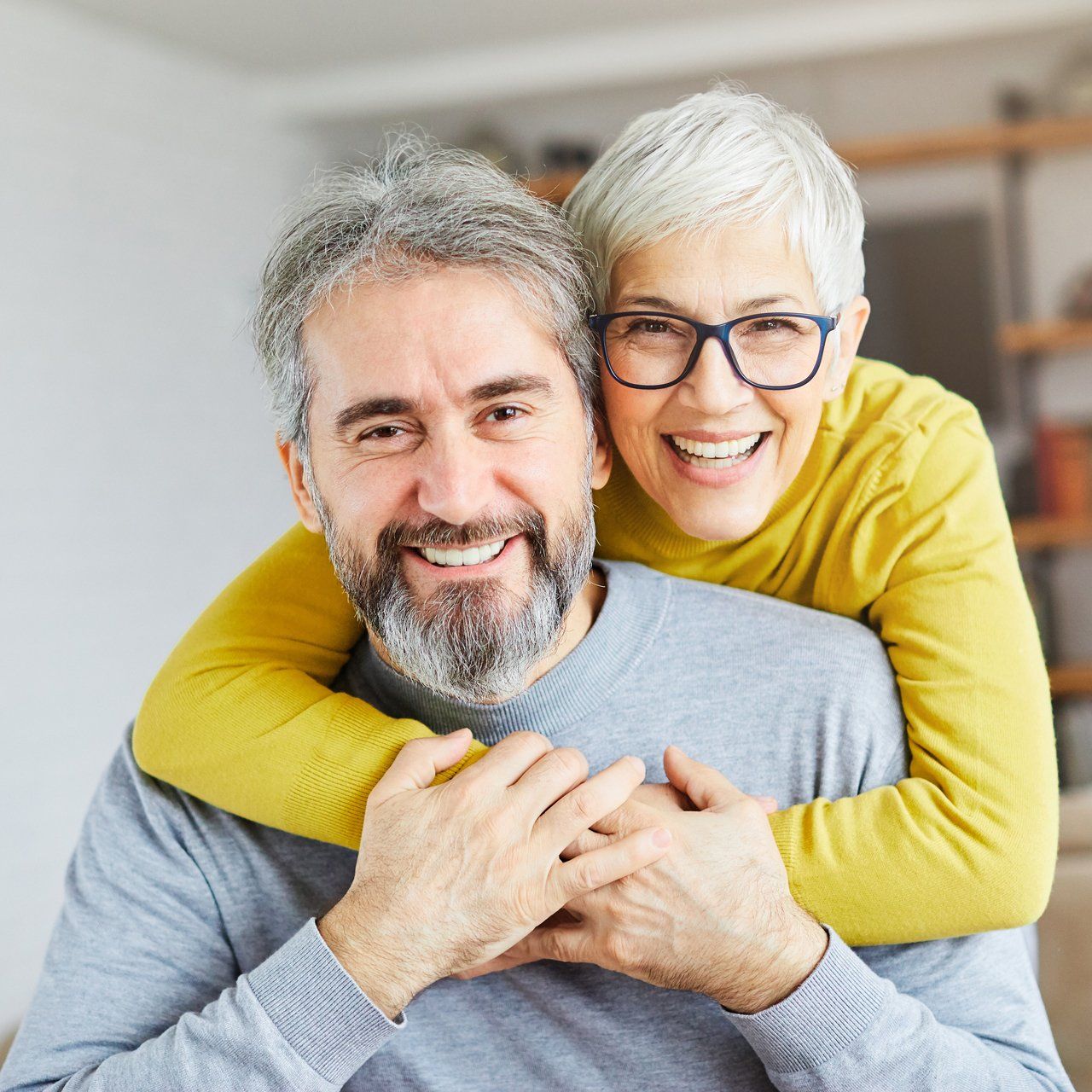Senior Couple With Healthy White Teeth — Frankfort, IL — Brookside Dental Care