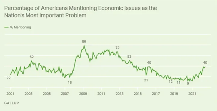 Percentage Graph of Americans with Economic Issues