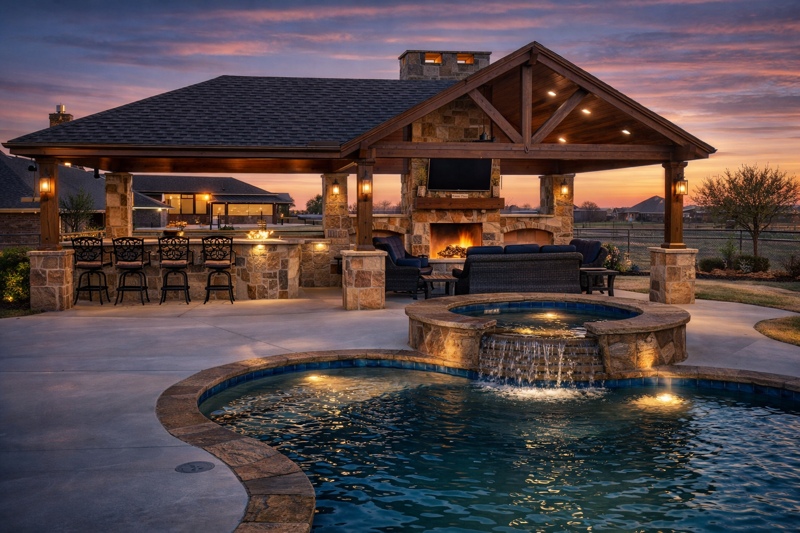 Dark gray kitchen with white countertops, stainless steel appliances, and gold hardware.