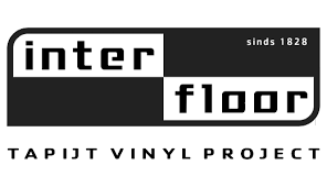Een zwart-wit logo voor een inter floor tapijt vinyl project
