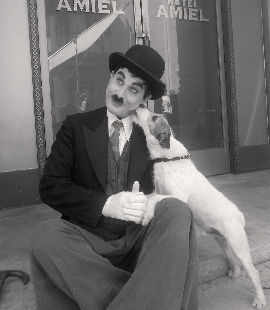 A Charlie Chaplin celebrity lookalike