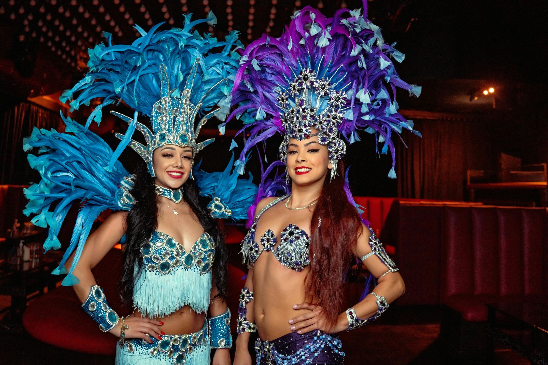 two vegas style showgirls