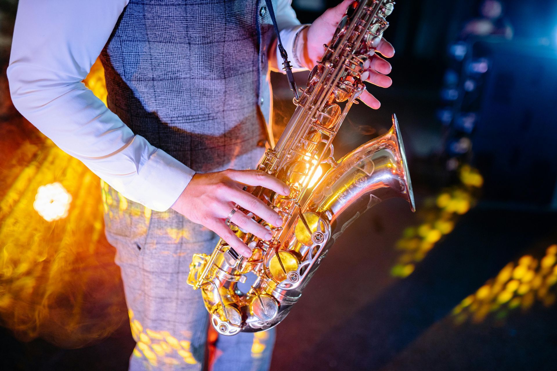A saxophone player doing a solo