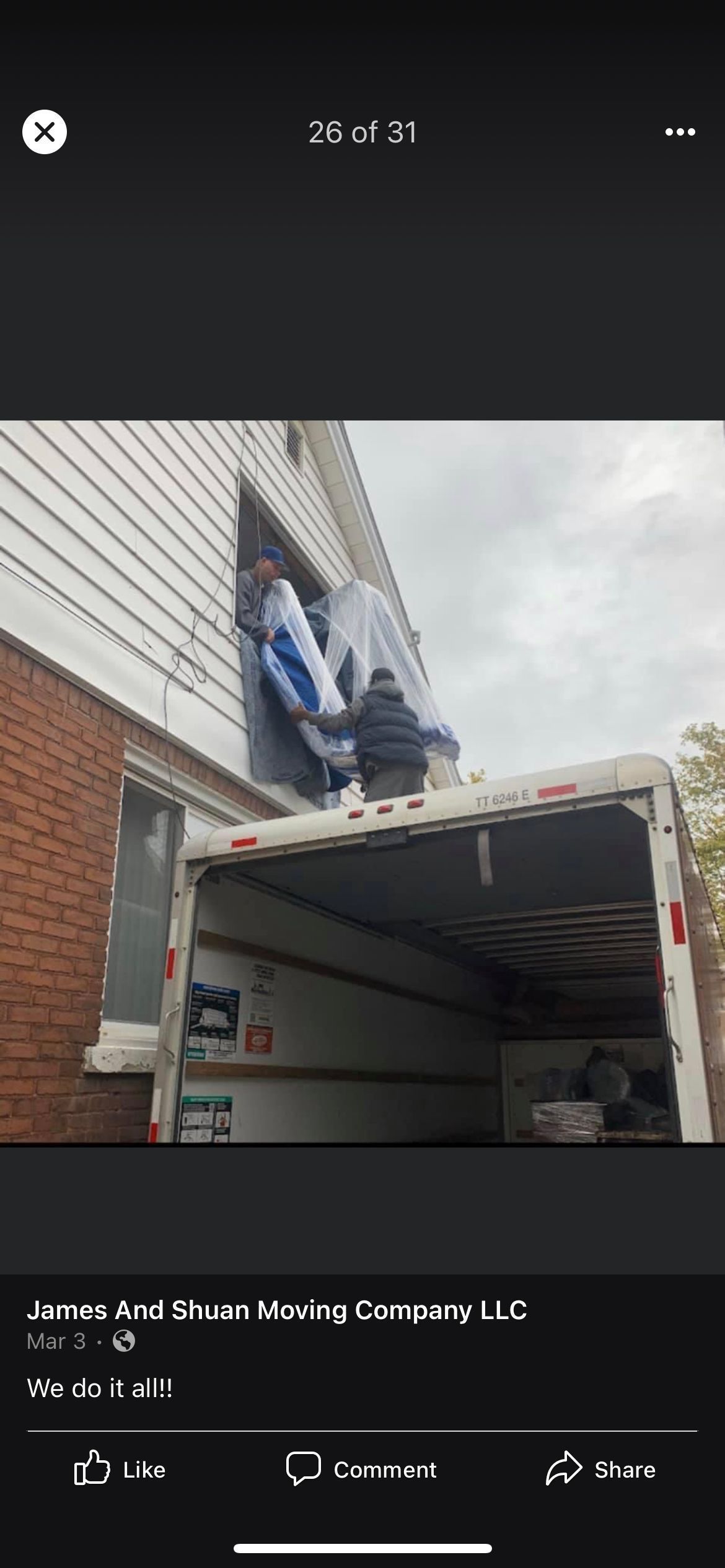 Moving furniture inside the house