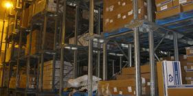 Pallets of boxes for refrigerated storage in Christchurch