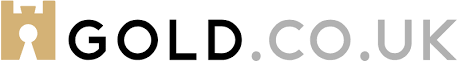 The logo for Gold.co.uk featuring a gold castle-shaped icon next to the word 