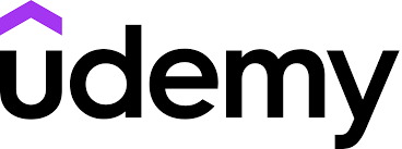 The Udemy brand logo, featuring the company name in black lowercase letters with a purple upward-pointing chevron above.