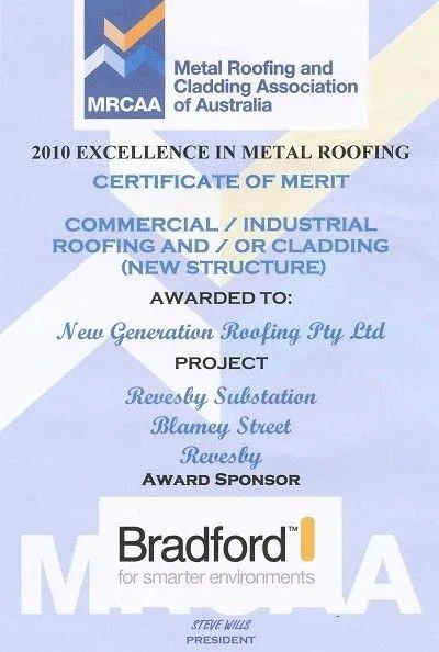 Roofing and cladding certificate
