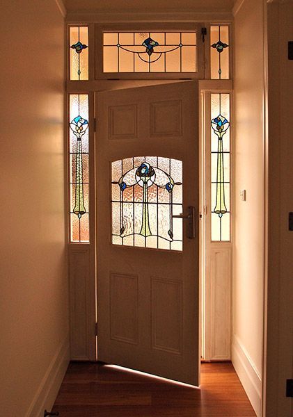 Simple Stained Glass Door — Melbourne, VIC — Arcadia Leadlight & Stained Glass