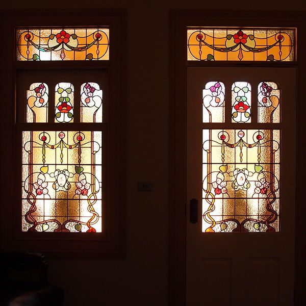 Elegant Stained Glass Door — Melbourne, VIC — Arcadia Leadlight & Stained Glass