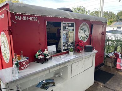 A red food truck