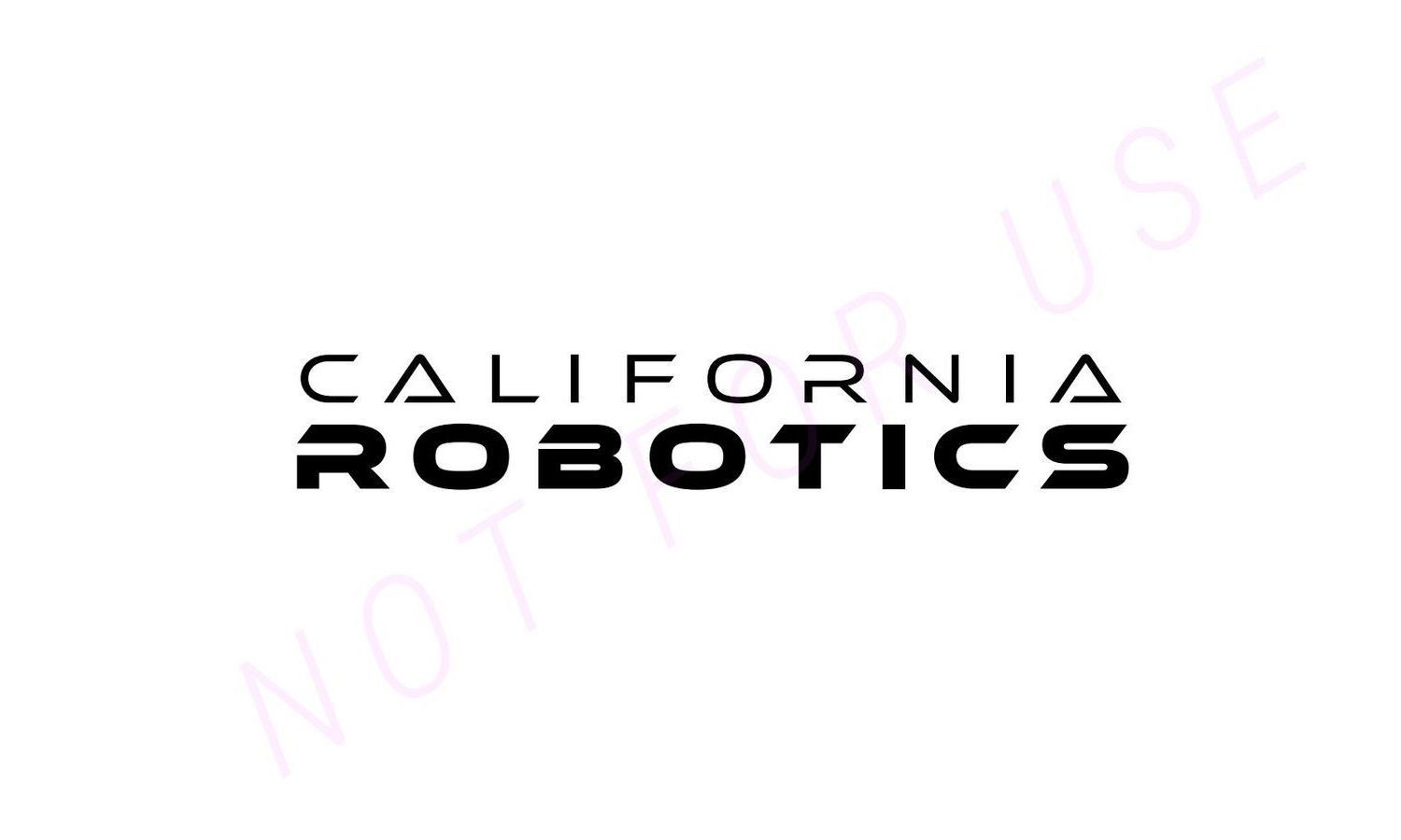 The logo for california robotics is on a white background.