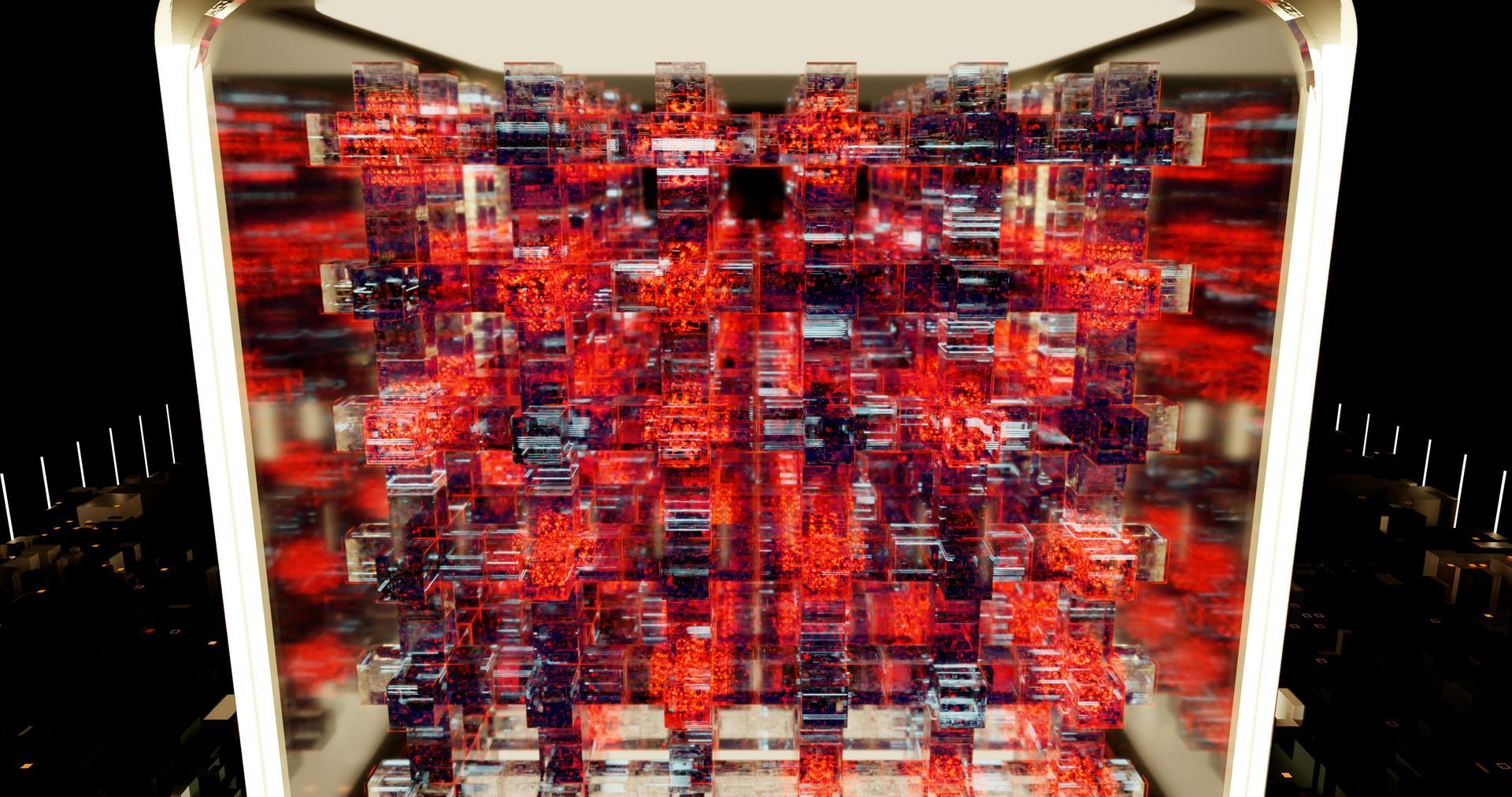 A computer generated image of a cube with a lot of numbers on it.
