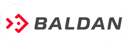 Um logotipo baldan com uma borda verde em um fundo branco.