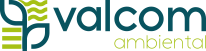 Um logotipo para uma empresa chamada valcom ambiental